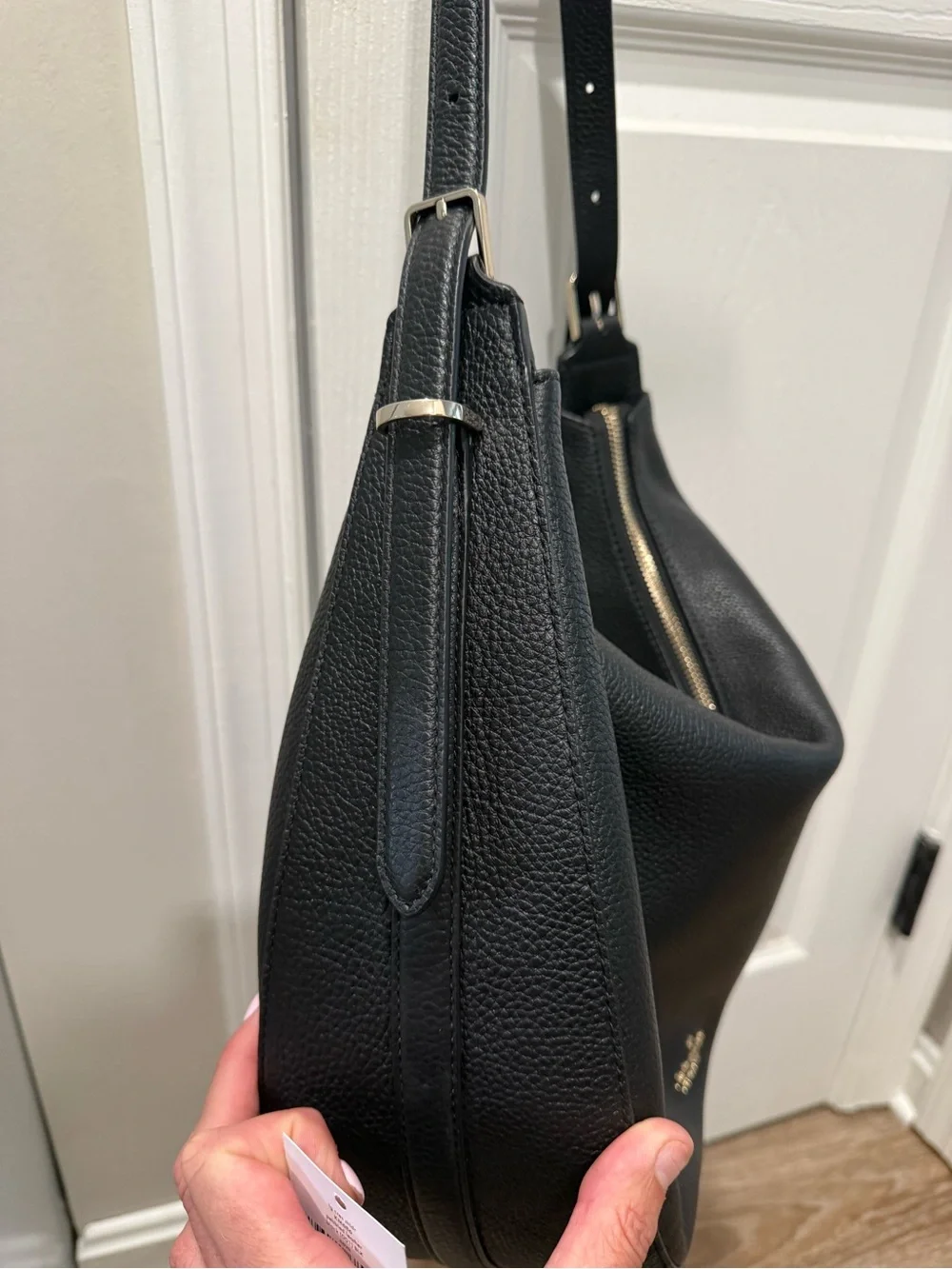 NWT $429 Kate Spade Nova Large Shoulder Bag Black Pebbled Leather